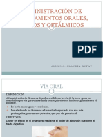 Administración de Medicamentos Orales, Óticos y Oftálmicos - Claudia