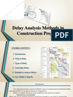 Delay Analysis Methods in Construction Projects