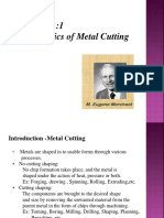 Mechanics of Metal Cutting