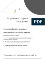 Impersonal Passive-Report Structures