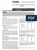 A Study On Customer Satisfaction Towards Fastrack Watches: Management