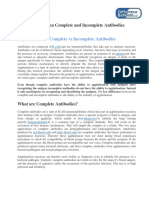 Difference Between Complete and Incomplete Antibodies