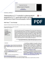 Determination of 17 B-Estradiol in Pharmaceutical Preparation by UV Spectrophotometry and High Performance Liquid Chromatography Methods