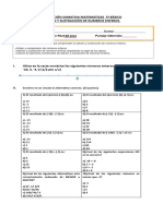 Evaluación Septimo Basico Matematica