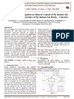 Experimental Investigation On Mineral Content of Fly Bottom Ash and Strength Characteristics of Fly Bottom Ash Bricks - A Review