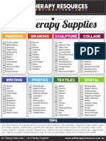 Art Therapy Supplies Checklist