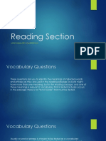 Reading Section - Vocabulary Questions