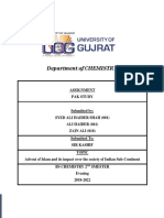 Department of CHEMISTRY: Assignment Pak Study