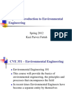 Topic 1: Introduction To Environmental Engineering: Spring 2012 Kazi Parvez Fattah