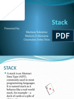 Stack: Presented By: Maritess Tolentino Maricris Z.Alemania Charmaine Delos Trios