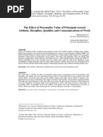 The Effect of Personality Value of Principals Toward Attitude, Discipline, Qualities and Communications of Work