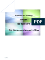 Risk-Based Thinking in Oh&S ISO 45001:2018