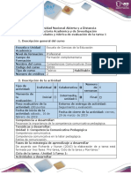 Guía de Actividades y Rúbrica de Evaluación - Tarea 1 - Competencia Comunicativa Pedagógica