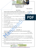 IPE Inter II Year Maths IIB Model Paper I