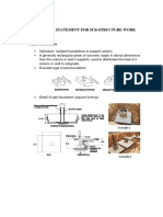 Method Statement For Sub-Structure Work: Pad Fondation