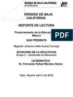 Financiamiento de La Educacion en Mexico - Reporte de Lectura 2 - Johanna Ivette Suarez Carvajal