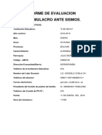 Informe de Evaluacion Del Simulacro Ante Sismos