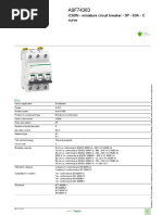 Product Datasheet: iC60N - Miniature Circuit Breaker - 3P - 63A - C Curve