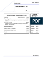 Lb161B Parts List: Gasket Set, Repair Kits and Special Tools Bulletins Needed For Complete Parts List