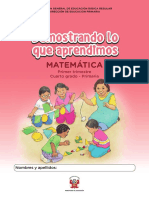 Kit de Evaluación Entrada 1 Demostrando Lo Que Aprendimos Matemática, Tercer Trimestre, - Cuarto Grado - Primaria PDF