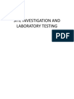 Site Investigation and Laboratory Testing