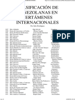 Clasificación de Venezolanas en Certámenes Internacionales 1937 - 2003