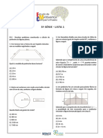 Lista de Exercícios de Matemática