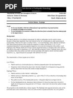 Introduction To Earthquake Seismology: Assignment 2