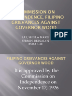 Filipino Grievances Against Governer Wood