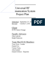 Universal RF Communication System Project Plan: Client Faculty Advisors