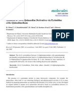 Molecules: Synthesis of Novel Quinazoline Derivatives Via Pyrimidine