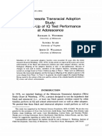 The Minnesota Transracial Adoption Study: A Follow-Up of IQ Test Performance at Adolescence