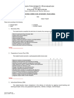 Ngeles Niversity Oundation: Evaluation Form For Student Teaching