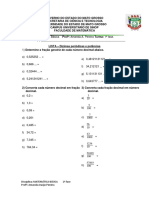 Lista de Álgebra Ensino Fundamental