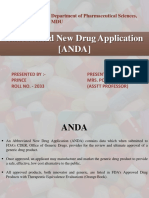 Abbreviated New Drug Application (ANDA) : Department of Pharmaceutical Sciences, MDU