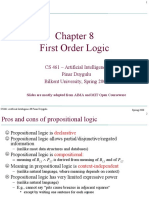 First Order Logic: CS 461 - Artificial Intelligence Pinar Duygulu Bilkent University, Spring 2008