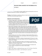 Method of Making and Curing Concrete Test Specimens in FLD