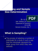 Sampling and Sample Size Determination