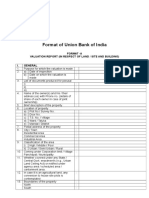 Format of Union Bank of India: Format - A Valuation Report (In Respect of Land / Site and Building)