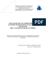 Evaluación de Las Condiciones para Cuantificar Pesticidas en Agua Por La Técnica de HPLC Con Detector de Uv-Visible