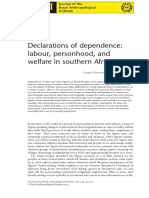 Declarations of Dependence: Labour, Personhood, and Welfare in Southern Africa