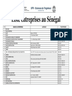 Liste Entreprises Au Senegal