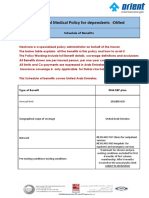 Individual Medical Policy For Dependents - Dmed: Schedule of Benefits