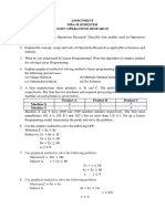 Assignment Mba-Ii Semester 51207: Operations Research