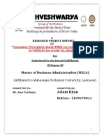 Master of Business Administration (M.B.A) : " Consumer Perception About AMUL Ice Cream in Comparison