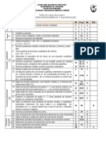 Tabla de Especificaciones Examen V Mate 131 1441