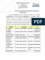 Acta Constitutiva Del Colectivo de Investigación y Formación Institucional