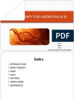 Gene Therapy For Haemophilia B: Pranali Patil Msc.1 Paper Ii Sem-1 Teacher In-Charge:Ms. Razia Engineer