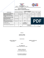 Table of Specifications Grade 7 English 4 Quarter Examination