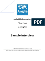 Sample Interview: Anglia ESOL Examinations Primary Level Speaking Test